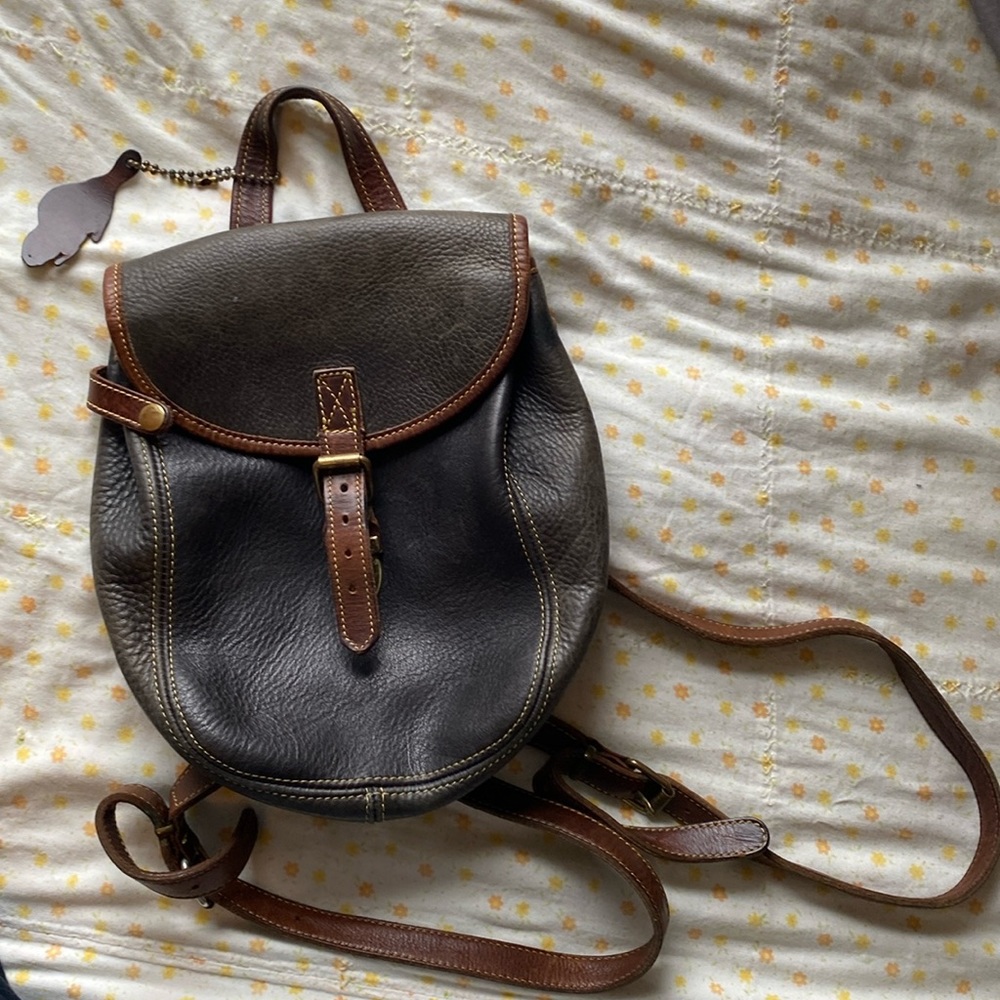 Roots leather mini backpack